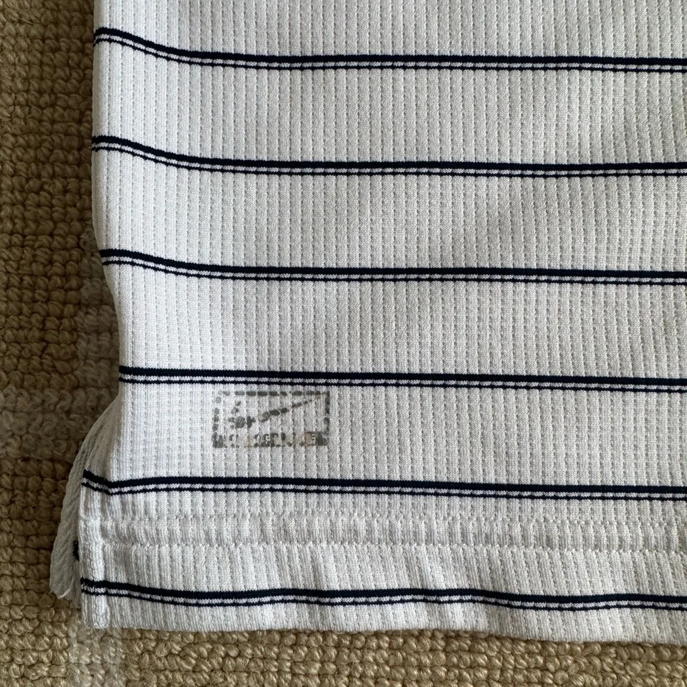 Nike Dri-FIT Striped Polo Shirt Golf Performance Preppy Resort White Black XL